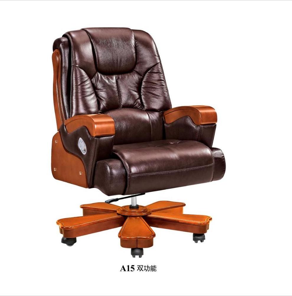 Luxury CEO solid wood leather executive office chair