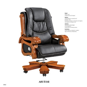 Luxury CEO solid wood leather executive office chair