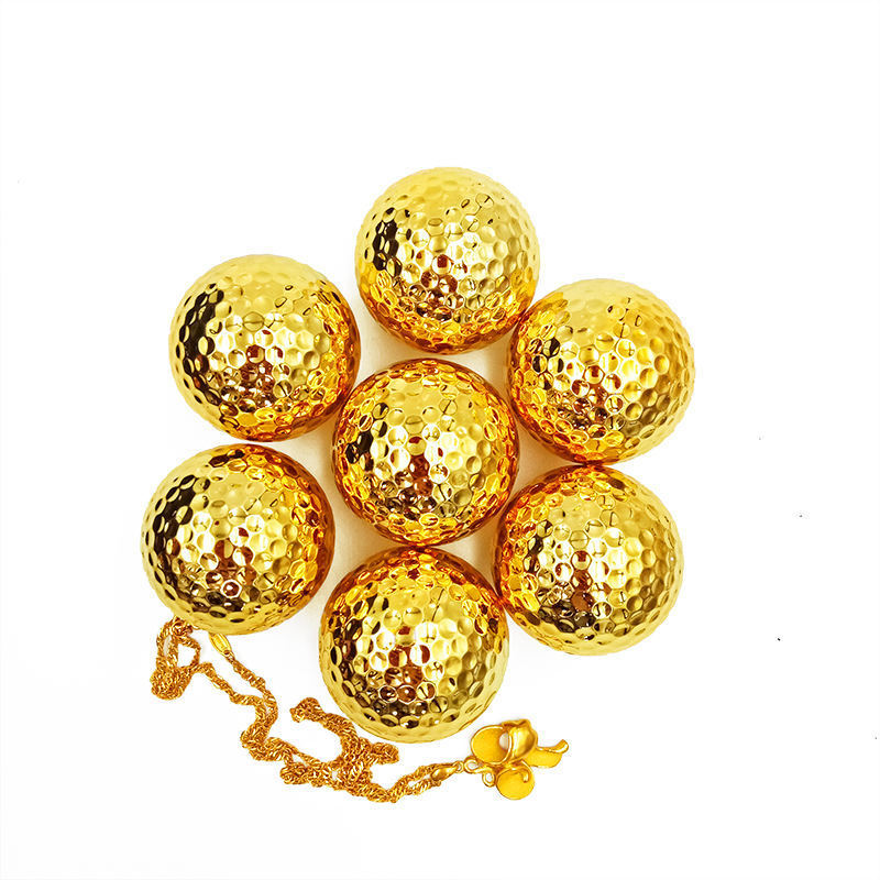 Factory Wholesale Golf Balls New Gold Plated Golf Gilded Gift Ball