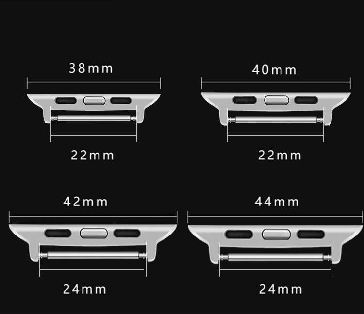 High Quality 18mm 20mm 22mm 24mm Stainless Steel Band connectors for apple watch