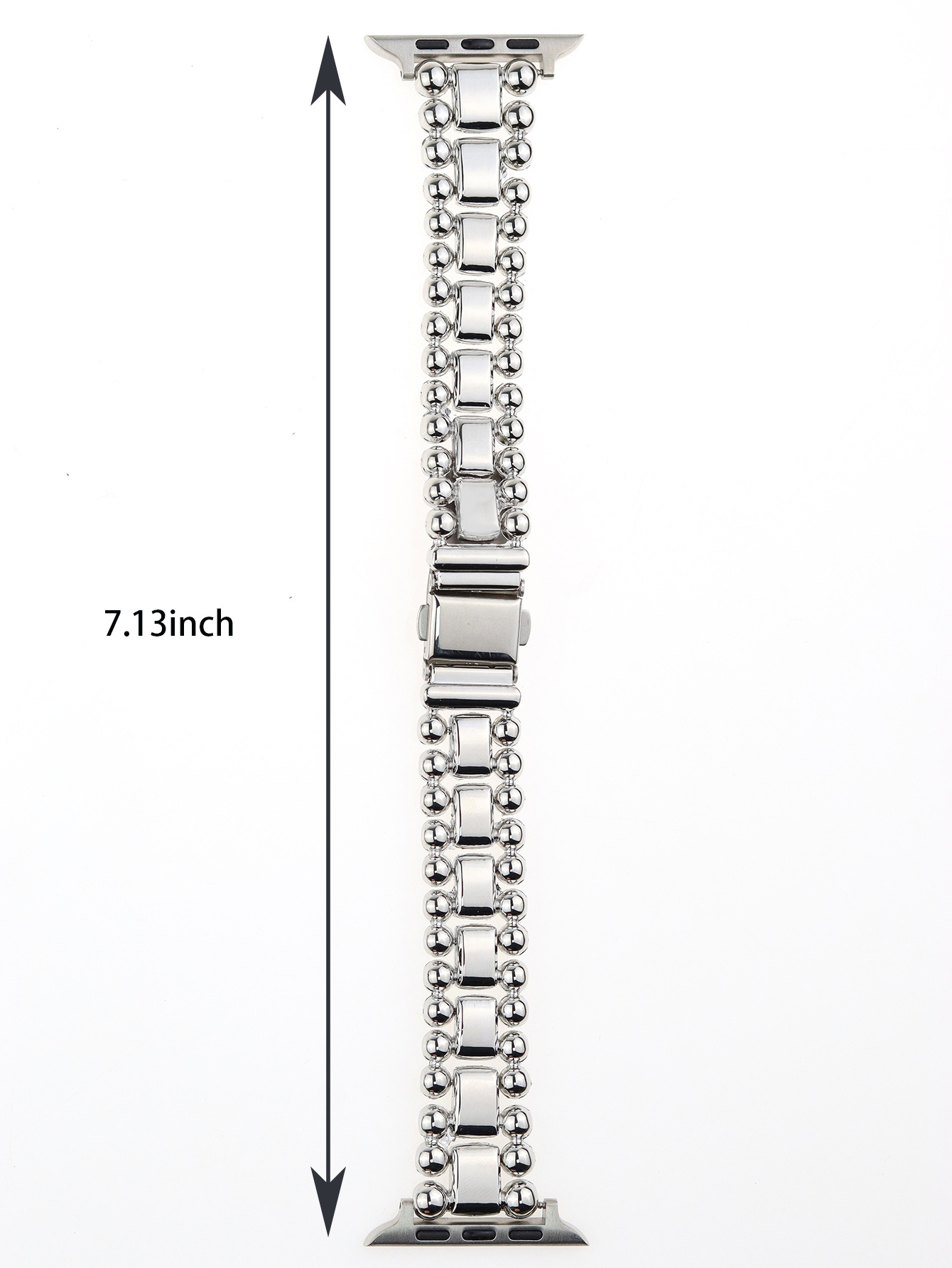 HuaMJ Wholesale 2024 popular metal loop watch strap 38 40 41 42 44 45 49mm for stainless steel women's apple watch silver band