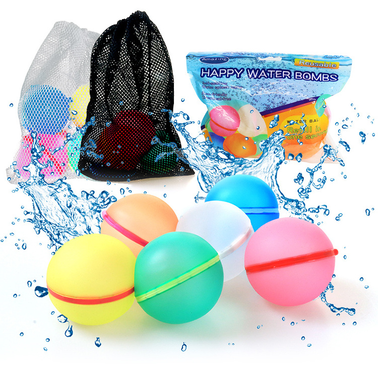 Summer product pool toy silicone magic quick easy fill self sealing closed water refillable reusable water balloons