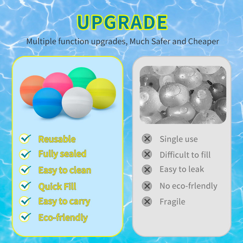 Wholesale new summer toy kid silicone water ball reusable water ballon quick fill biodegradable instant water balloon for kids