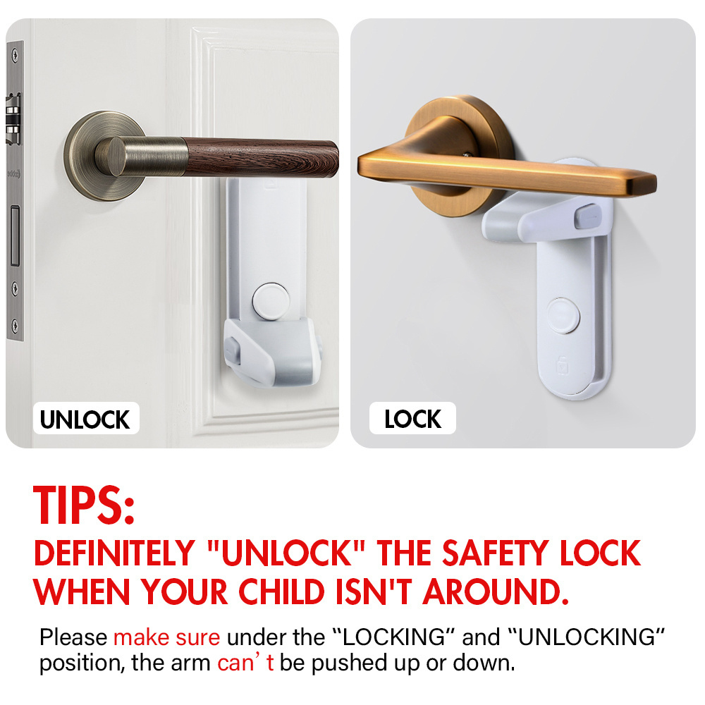 HUAMJ Easy To Install Of Baby Security Door Lever Lock For Child Proofing Safety Door Handle Lever Lock