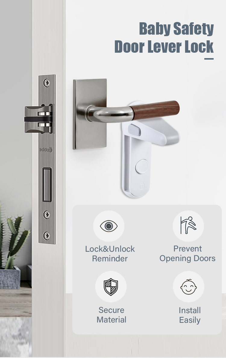 HUAMJ Easy To Install Of Baby Security Door Lever Lock For Child Proofing Safety Door Handle Lever Lock