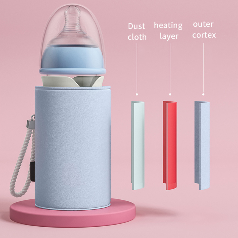 NEW Design  Portable USB Baby bottle Milk Warmer Cute Infant Feeding Insulation Heated Baby Bottle Warmer Set