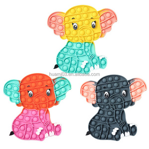 Wholesale HUAMJ Original Design 20cm Cute Sitting Elephant Fidget Children's Desk Fun Game Press Pops Bubble Elephant Fidget Toy