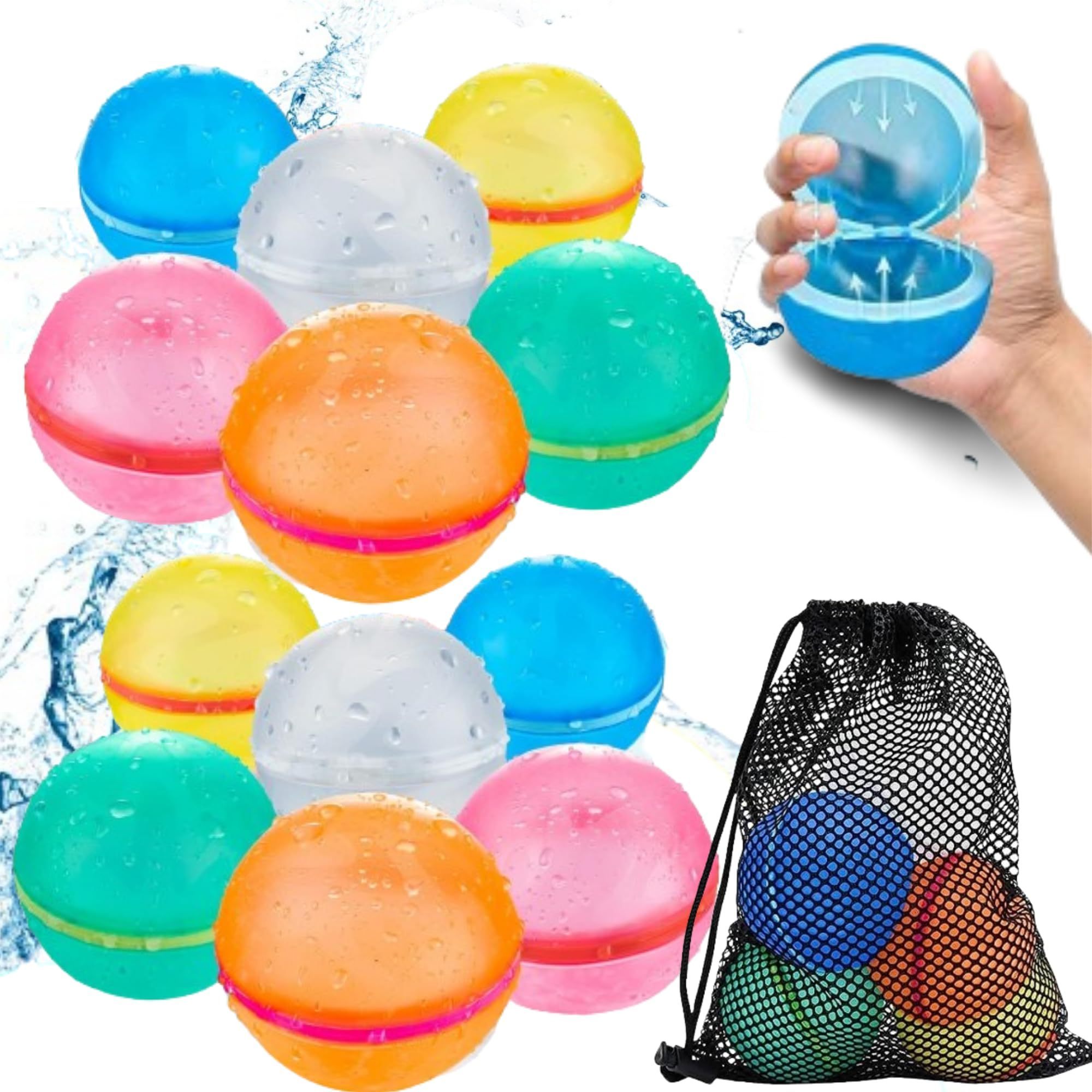 HMJ Kids Interactive Summer Toys Happy Water Ball Game Self Sealing Magic Quick Auto Filling Waterballoon Reusable Water Balloon