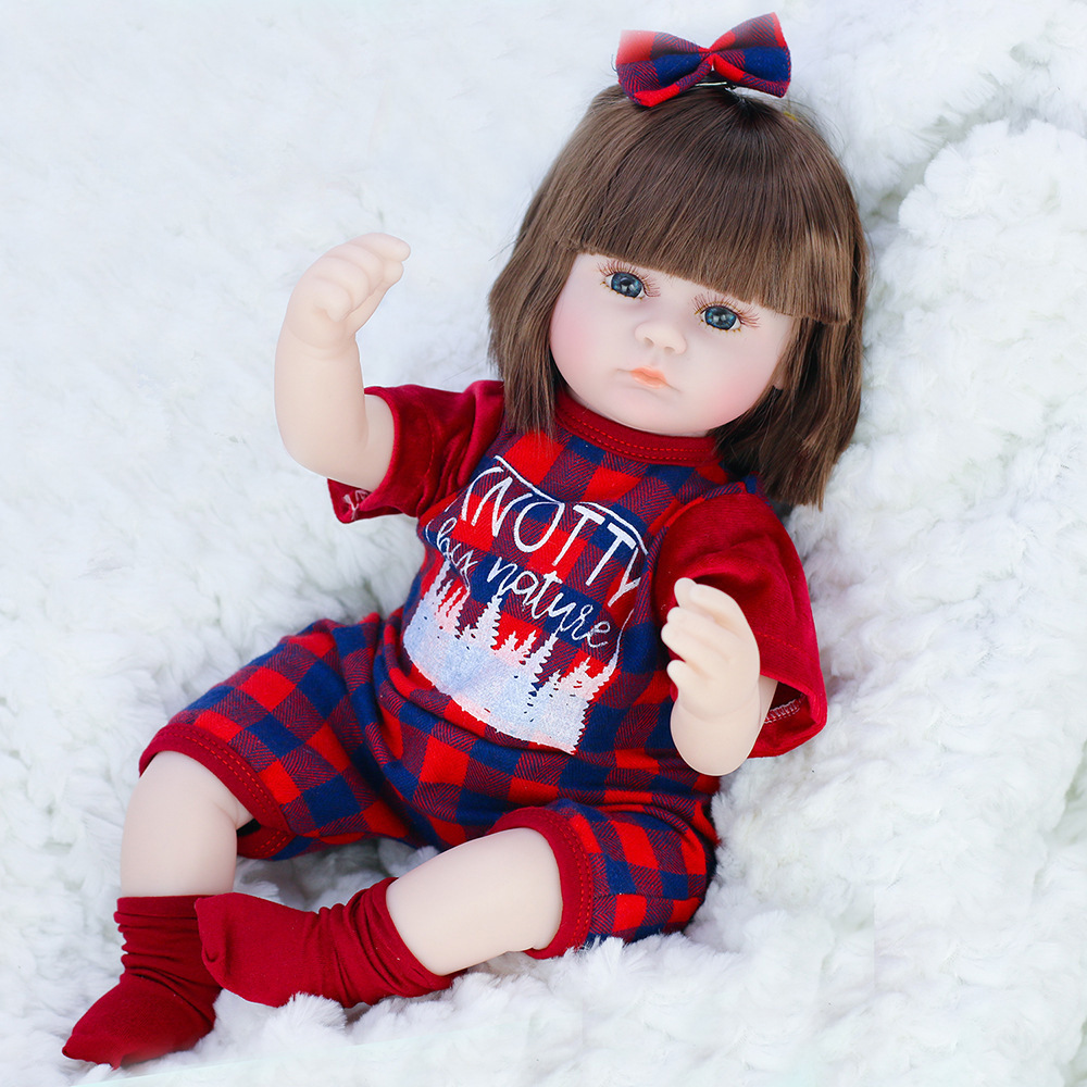 2022 Wholesale Hot Beautiful 42 Cm Reborn Doll Simulation Baby Vinyl Soft Silicone Doll Children Educational Toy Kit Bebe Reborn