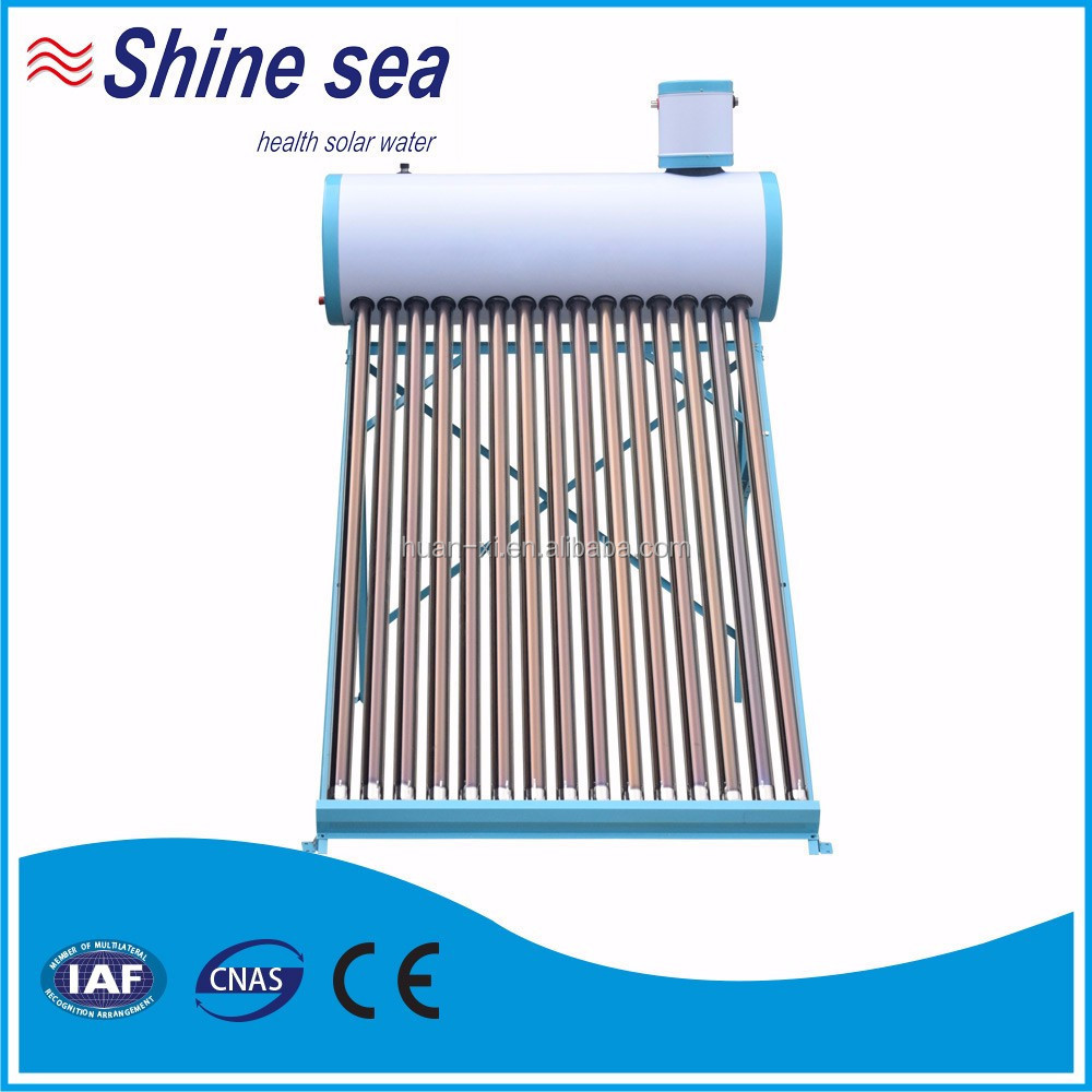 Quality Assured unpressurized solar water heater with heat pipe