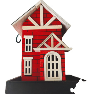 Lovely red lacquer wooden house bird's nest   wooden gift