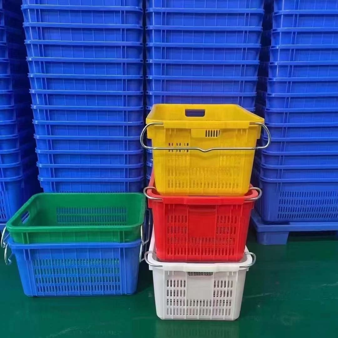 Large 625*420*300MM HDPE Mesh Basket Stackable Metal Vegetable Harvesting Crates for Plastic Fruit Storage