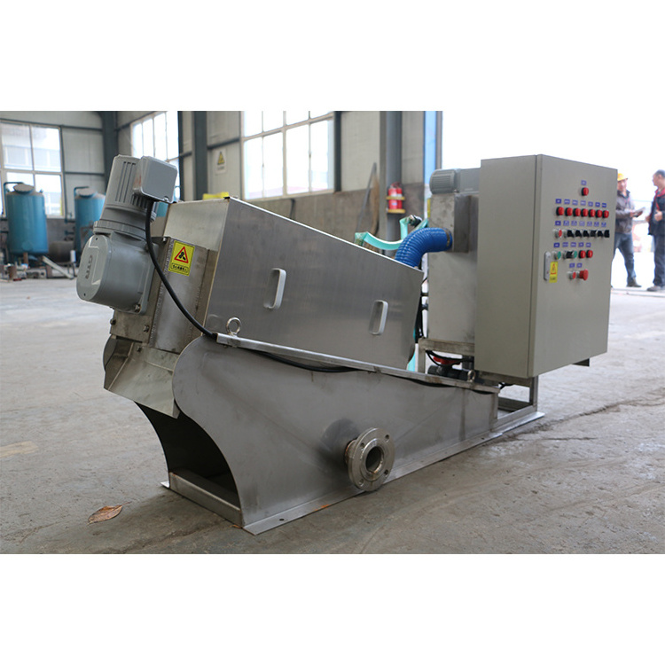 Non-clogging Sludge extrusion dewatering equipment Multi disc Screw Press for oily sludge dehydration