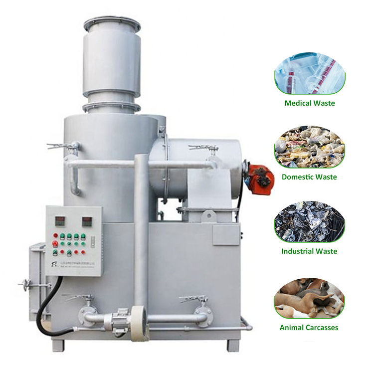 Hotel Industrial General Garbage Burning Solid Hospital Professional Medical Waste Incinerator Burner Waste Incinerator System