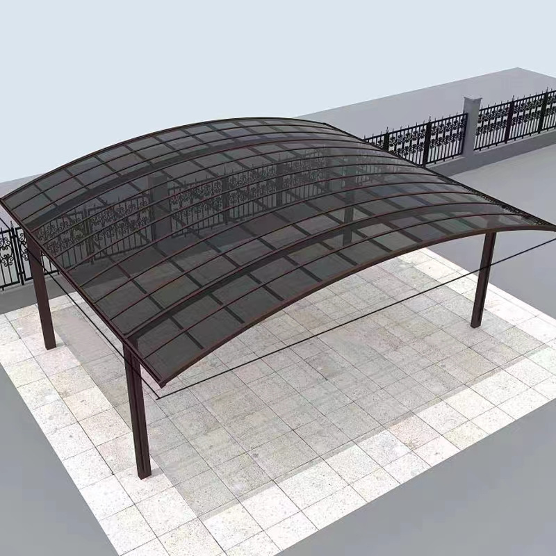 HB  aluminum carport parking shed metal car canopy with polycarbonate arched roof uv coated car shed garage