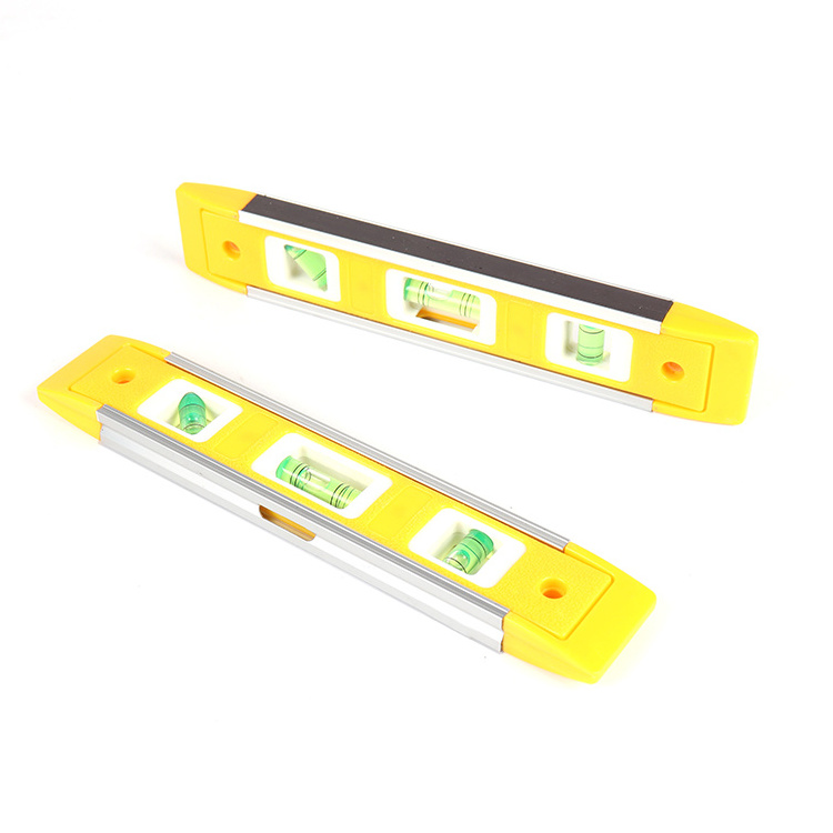 High Accuracy Aluminum Frame 9inches Magnetic Meter Tools Torpedo Spirit Level with 3 Bubbles Magnetic Level