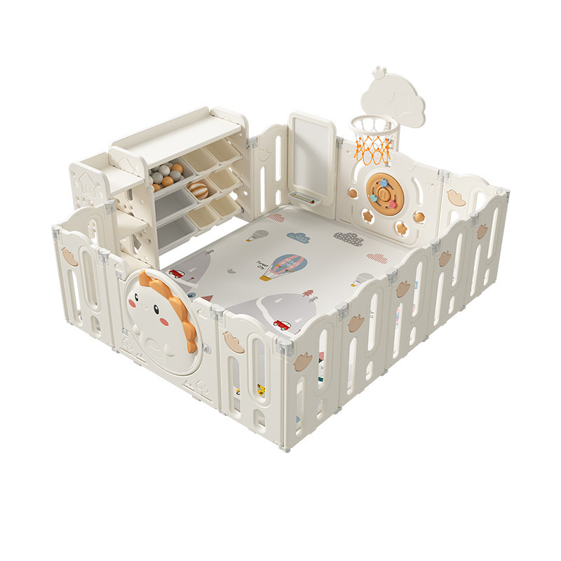 Portable baby play pen with gate Foldable safety fence large square portable Mesh Kids' playpen bed toddler fences multiplaypen