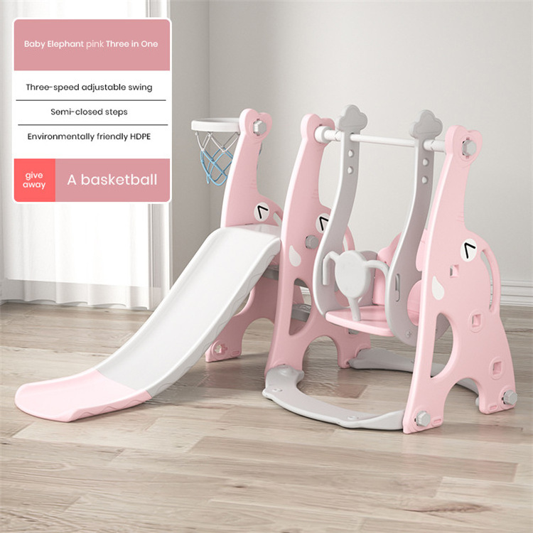 Hot Sale Indoor Small Plastic Swing And Slide For Kids Small Elephone