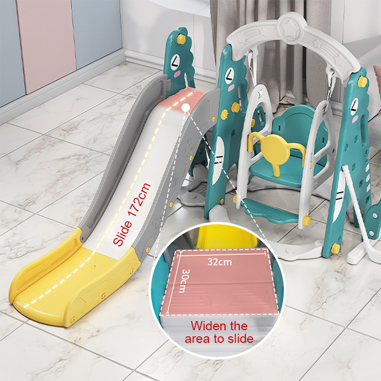 Children'S Indoor Playground Slide And Swing Set Wholesale Fun Multi-Functional Kids Multi-Color Plastic Slide Swing