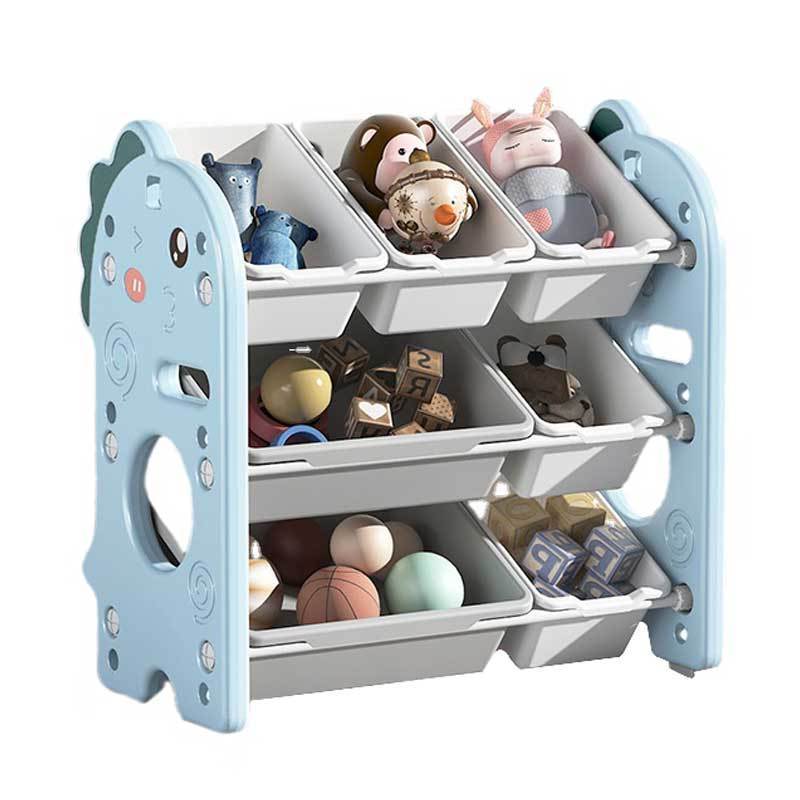 New design kids storage bookshelf  plastic material child cabinet toy shelf for home use