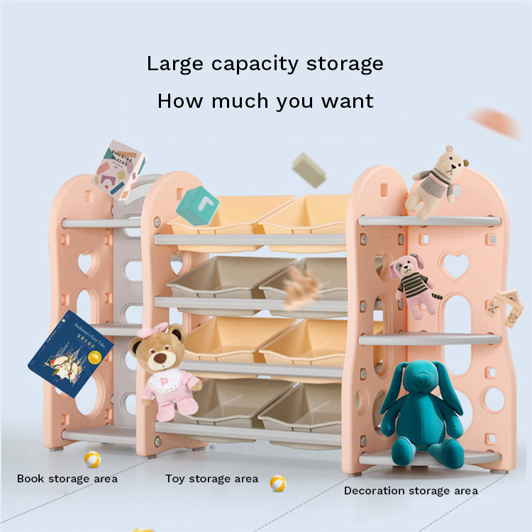 Best Selling High Quality Baby Color Storage Cabinet Drawer Toy Kids Plastic Bookshelf