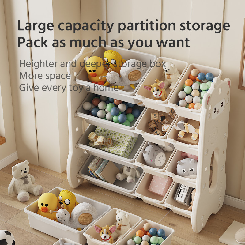 Plastic Child's Bedroom Multi-Layer Kids Toddlers Toy Storage Shelves Bookshelf Bin Corner Rack Organizer alpaca Shelf