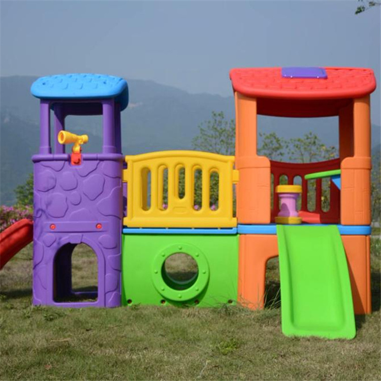 Hot Sale Children Play House Outdoor Small Plastic Slide Playground Set Kids Play House With Slide