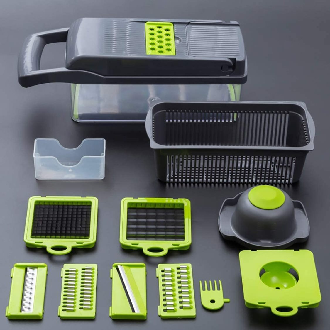 Veggie Cutter Shredder with Container Salad Cutter Grater Egg Separator Vegetable Chopper Slicer Dicer