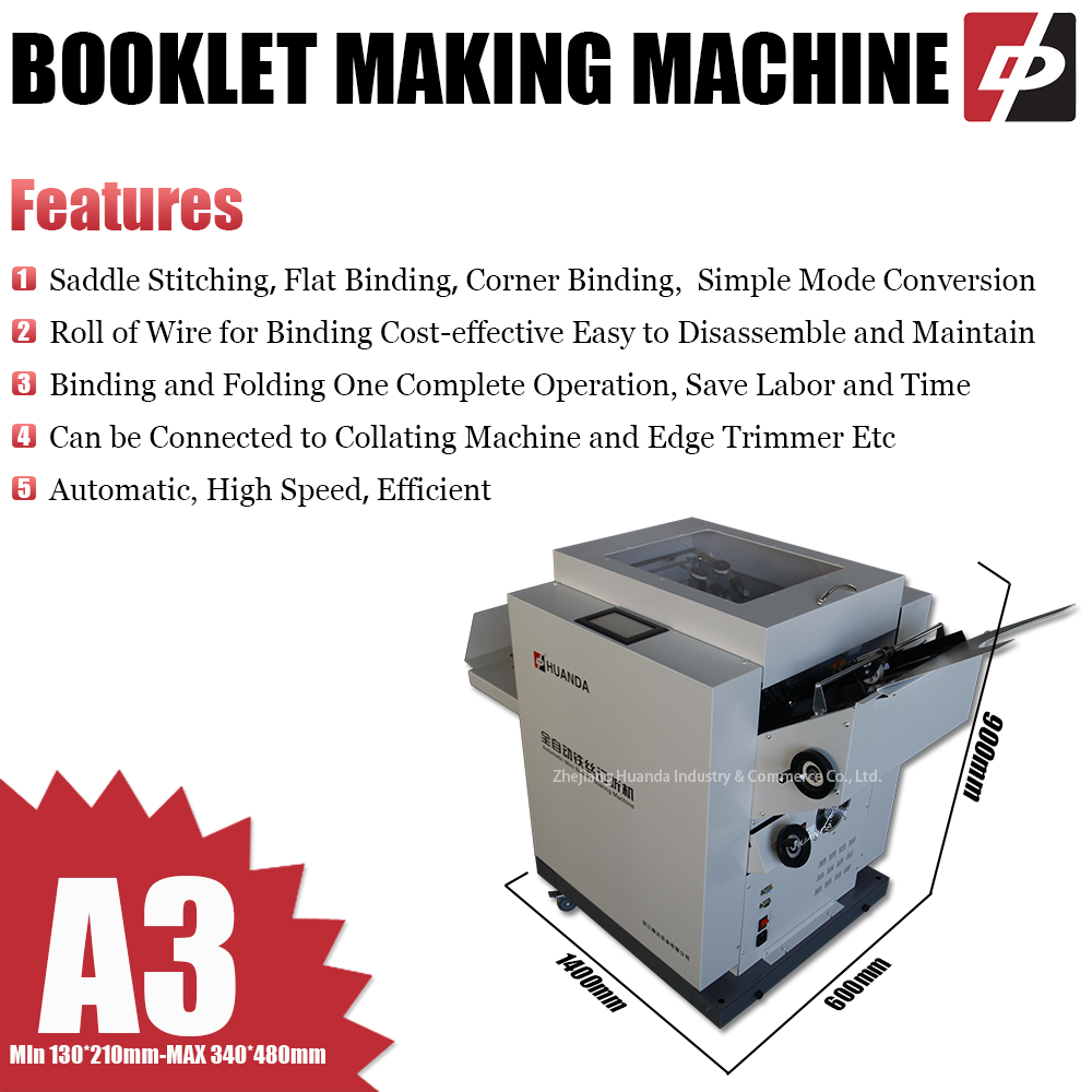 HD-ZY3+ Automatic Saddle Stitch Booklet Maker Machine Booklet Maker Folding Binding Machine Book Stapler Machine