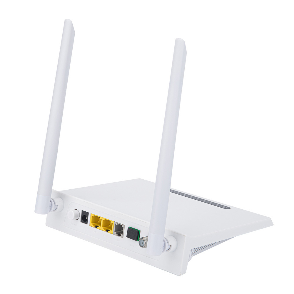 HUANET NEW STYLE FTTH Optical Fiber GPON ONT 1GE 1FE WIFI CATV POTS  Realtek chipset 2 antennas XPON