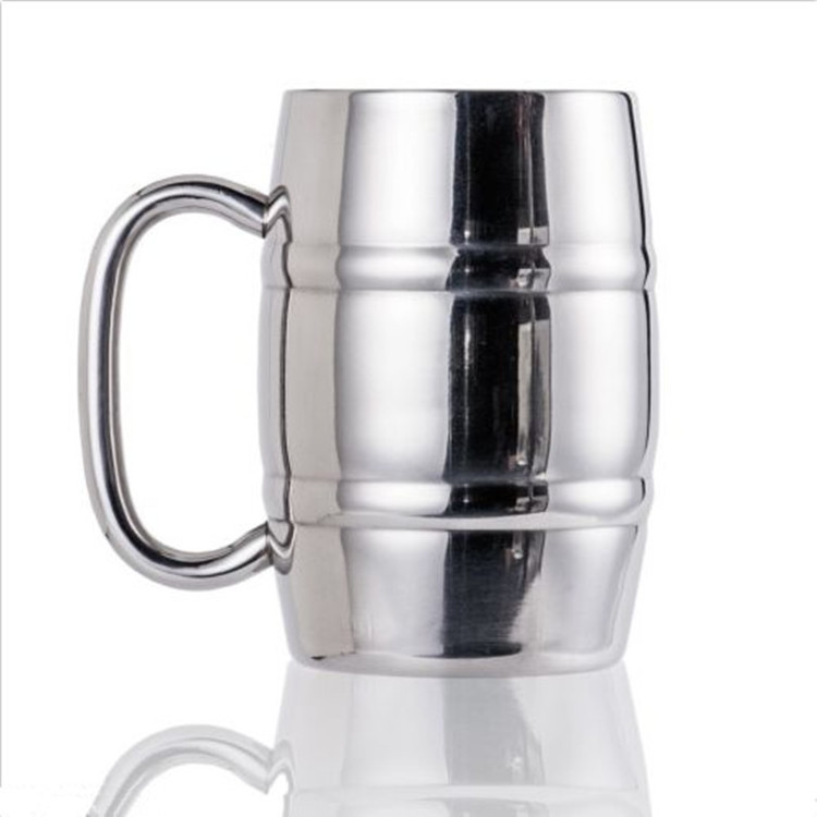 Stainless Steel Beer Mug, Double Wall Air Insulated Beer Stein Cup, 14 OZ