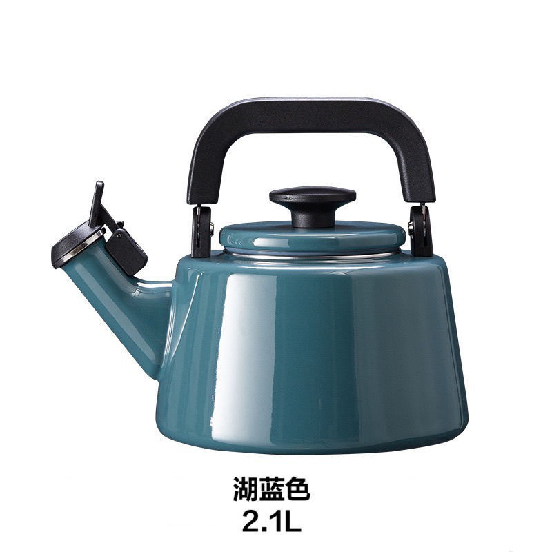 Export Japan Korea 1.5L 2.4L White Serving Jug with Spout Enamelware Camping Coffee Boiler Teapot Tea Kettle for Stove Campfire