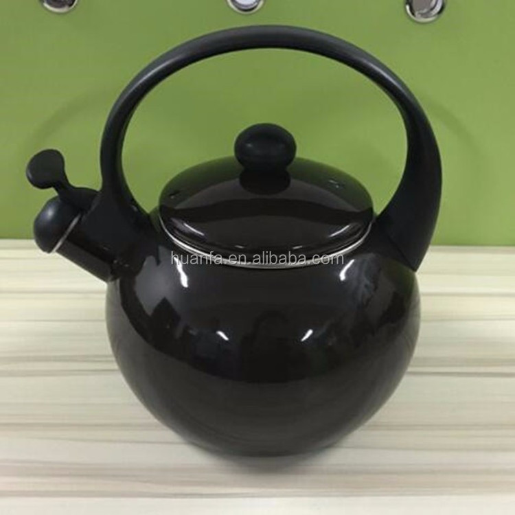 Round Shape 2.2L Boiling Water Kettle Enamel Old-Fashioned Teapot/Enamel Whistling Kettle