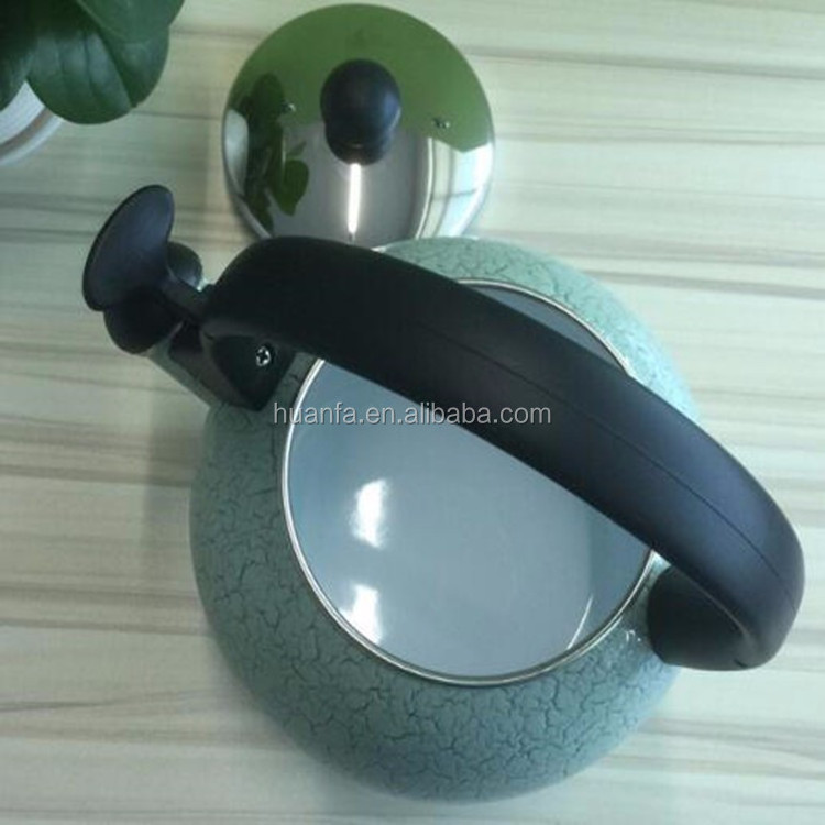 Round Shape 2.2L Boiling Water Kettle Enamel Old-Fashioned Teapot/Enamel Whistling Kettle