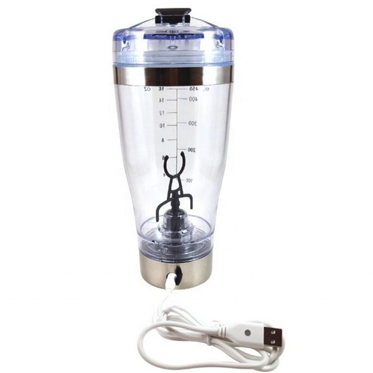 Powerful portable vortex mixer shaker 600ml creative auto stainless steel rim electric protein shaker bottles