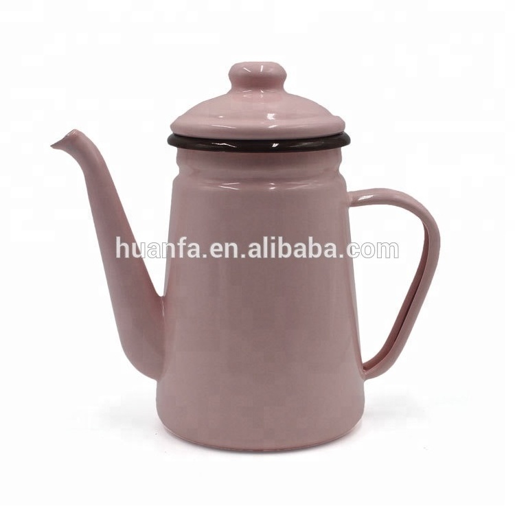 Campfire 2L Pink Enamel Kettle, Logo Printed Enamel Coffee Pot