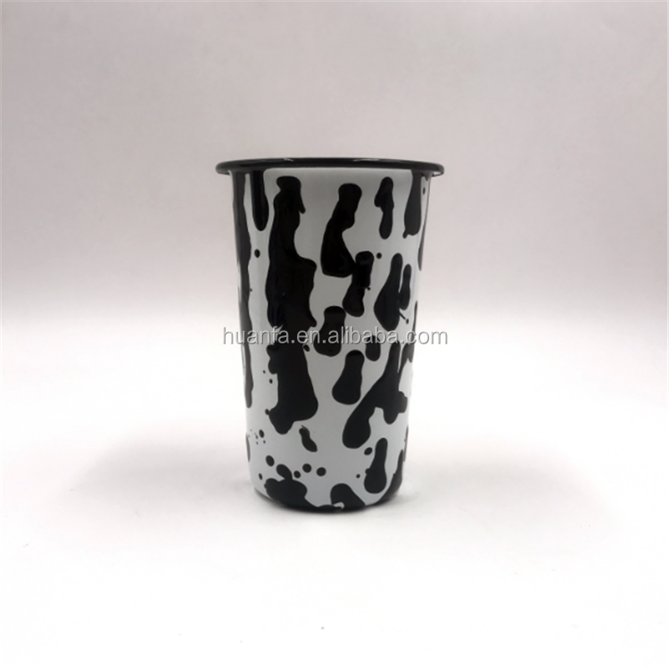 2018 Hot New Personalize Retro Style Carbon Tin Campfire Cup Marble Spots Enamel Mug Wholesale