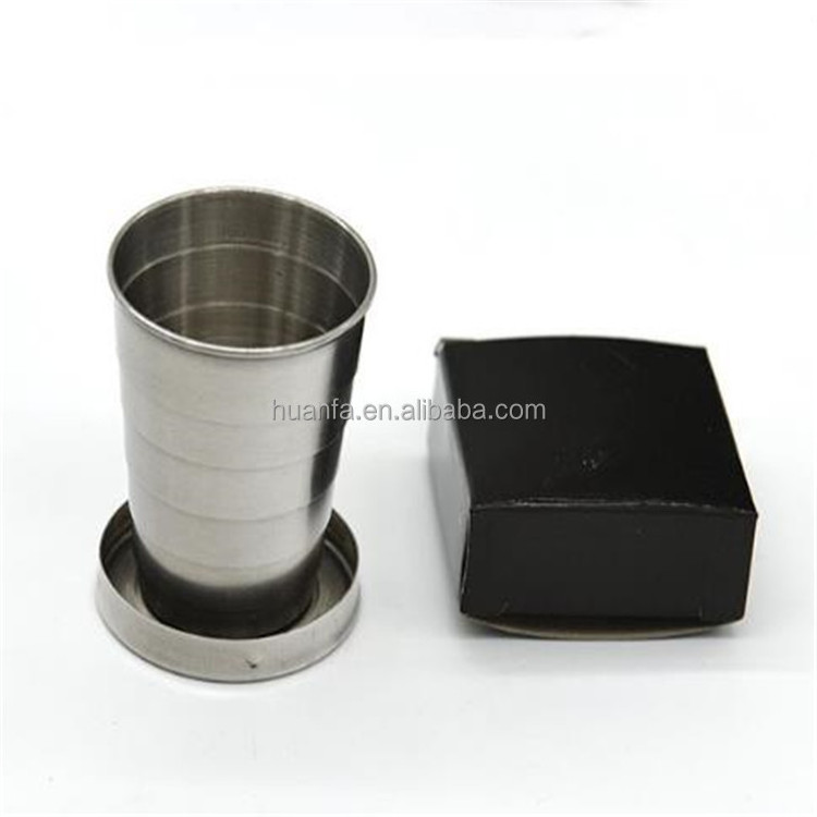 High quality portable & foldable stainless steel collapsible Metal Shot Glass beer cup /small travel mug 75ml 150ml 240ml