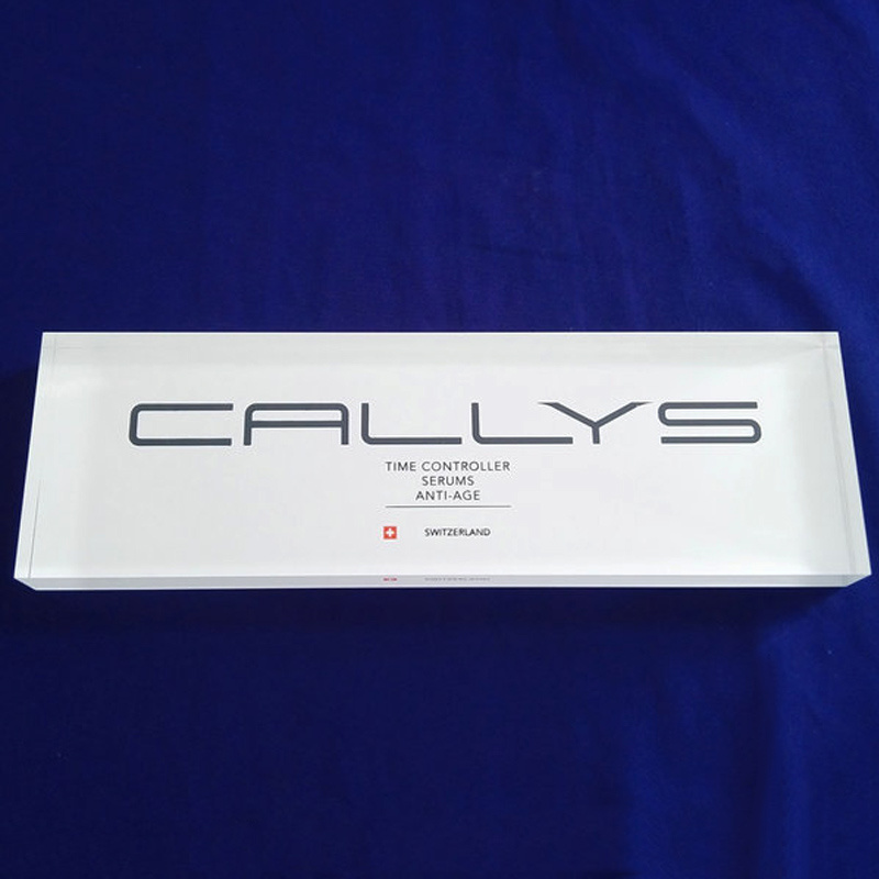 Tabletop Solid Clear Acrylic Logo Block High Quality Lucite Brand Name Blocks for Business