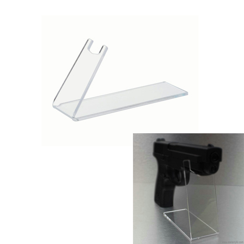 Small Clear Acrylic Pistols Holder Gun Model Showing Revolver Weapon Display Stand Acrylic Gun Display Model Toy Stand