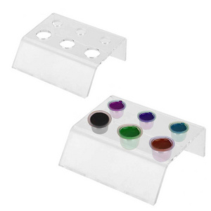 Acrylic Tattoo Ink Caps Holder Clear Tattoo Pigment Cups Stand Rack Tattoo Ink Tray Holder