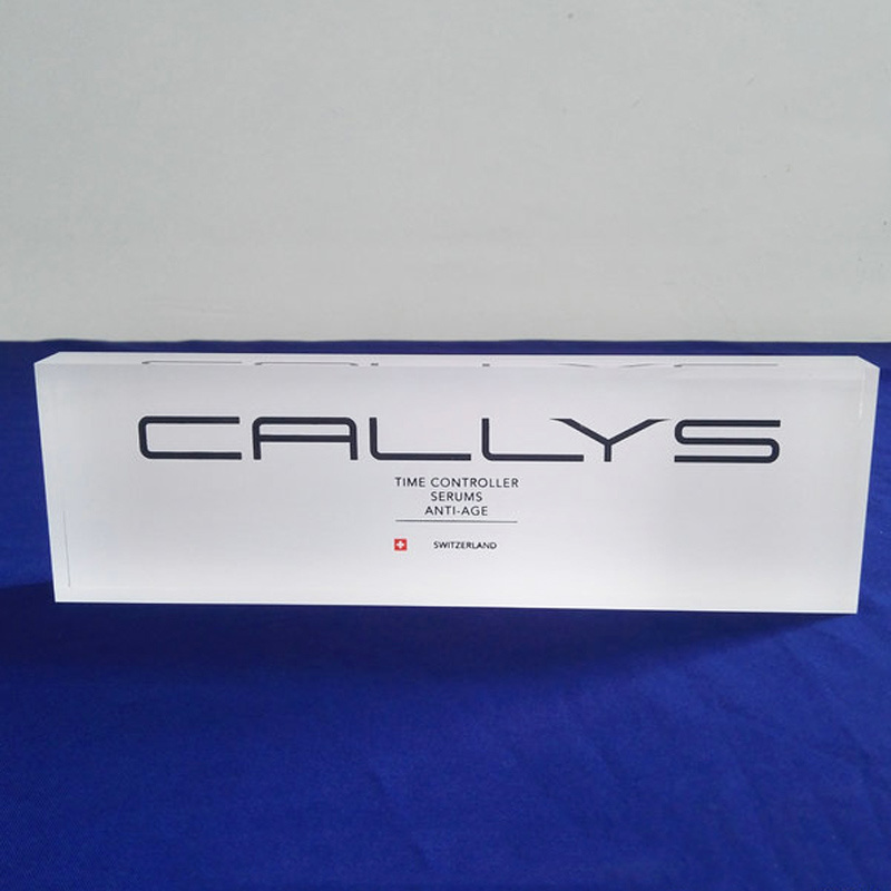 Tabletop Solid Clear Acrylic Logo Block High Quality Lucite Brand Name Blocks for Business