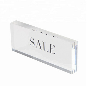 Tabletop Solid Clear Acrylic Logo Block High Quality Lucite Brand Name Blocks for Business