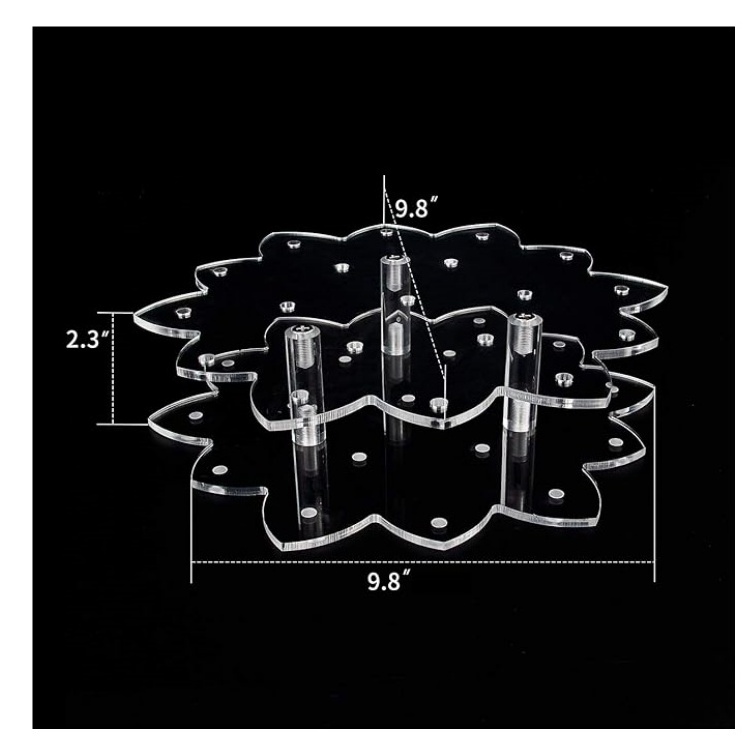 Flower shape cupcake stand transparent acrylic Lollipop Holder for Weddings Birthday Parties Candy Decorative