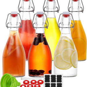 Swing Top Bottles 16 oz with Flip Airtight Lids for Second Fermentation, Limoncello, Kombucha, Water Kefir, Oil, Vinegar, Homema