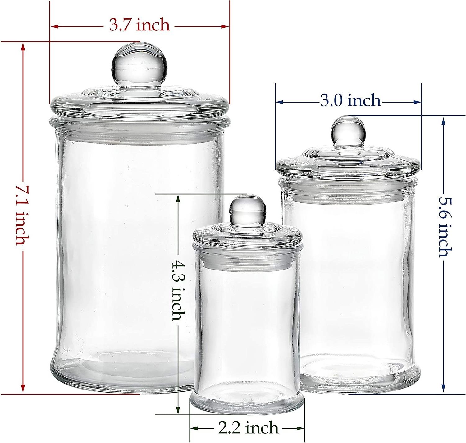 Glass Cookie Candy Penny Jar with Glass Lid 1 Gallon Old Fashioned Clear Round Storage Container