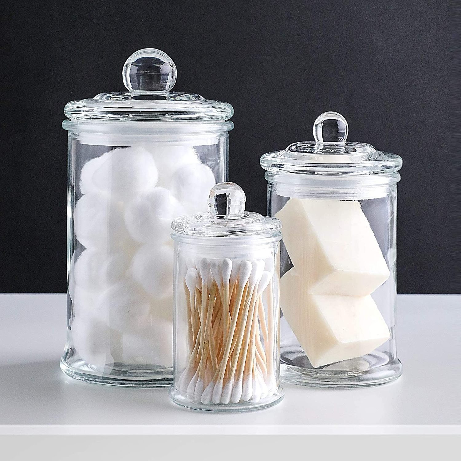 Glass Cookie Candy Penny Jar with Glass Lid 1 Gallon Old Fashioned Clear Round Storage Container