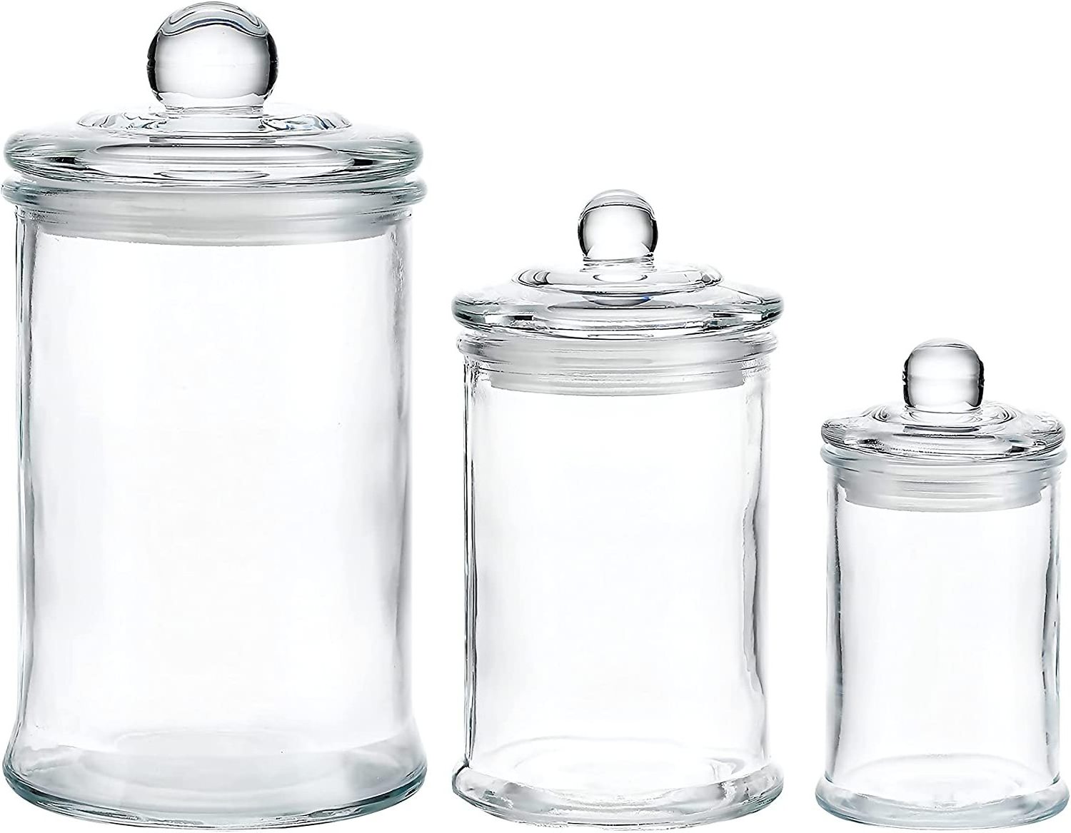 Glass Cookie Candy Penny Jar with Glass Lid 1 Gallon Old Fashioned Clear Round Storage Container