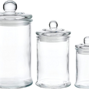 Glass Cookie Candy Penny Jar with Glass Lid 1 Gallon Old Fashioned Clear Round Storage Container