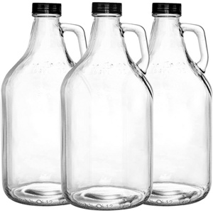 64oz Half Gallon Clear Glass Kombucha Growler Jug with Polycone Phenolic Lids Hot stamping classic beverage juice stocked